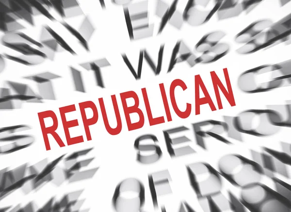 Blured Tekst Met Focus Republikeinse — Stockfoto