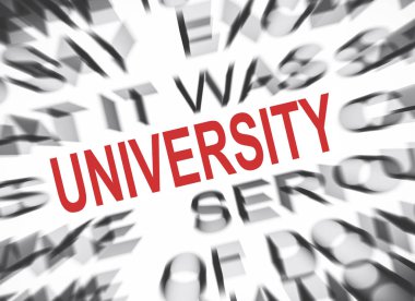 대학에 초점을 맞춘 blured 텍스트