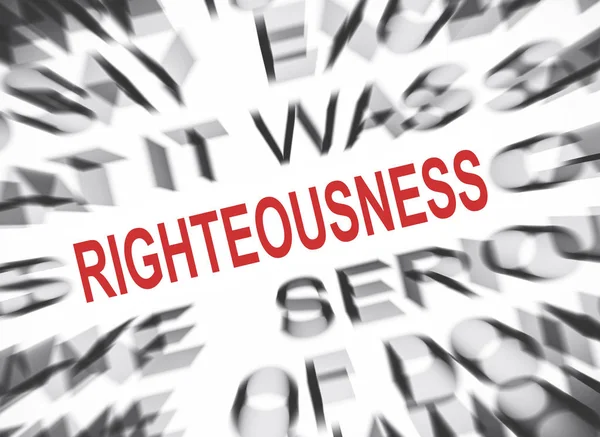 Блакитний Текст Фокусом Righteousness — стокове фото