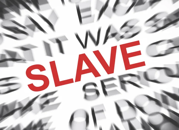 Blured Tekst Naciskiem Niewolnika — Zdjęcie stockowe