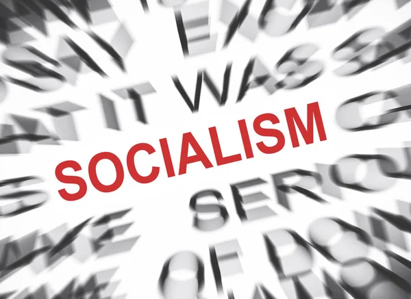 Texto Azulado Com Foco Socialismo — Fotografia de Stock