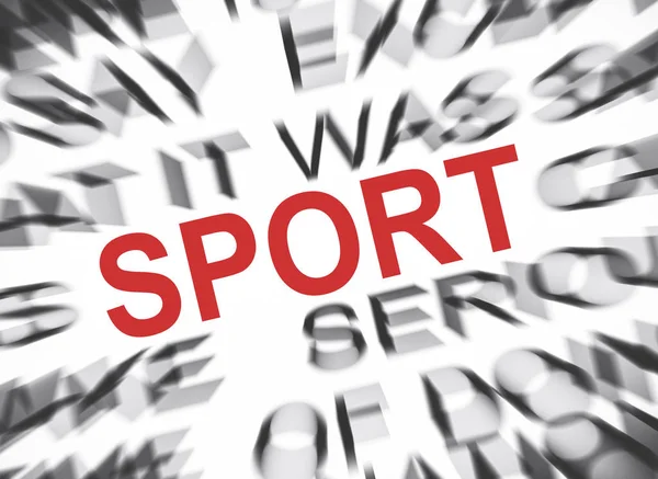 Blured Tekst Naciskiem Sport — Zdjęcie stockowe