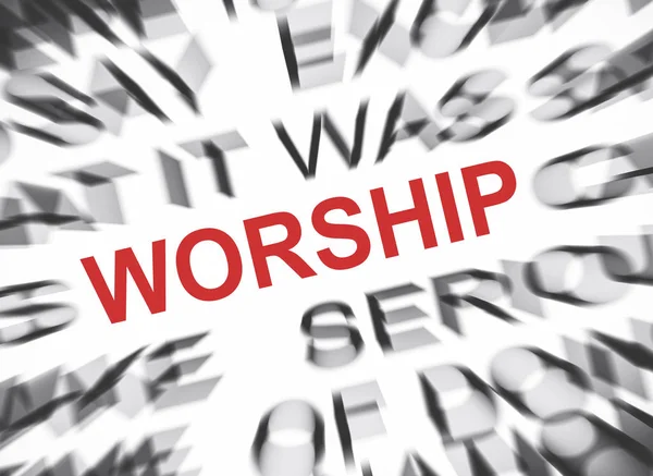Testo Blured Con Focus Sul Worship — Foto Stock