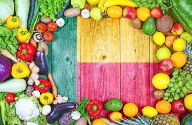 Benin 'den taze meyve ve sebze.