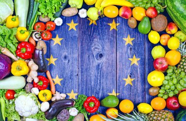 Fresh fruits and vegetables from European Union clipart