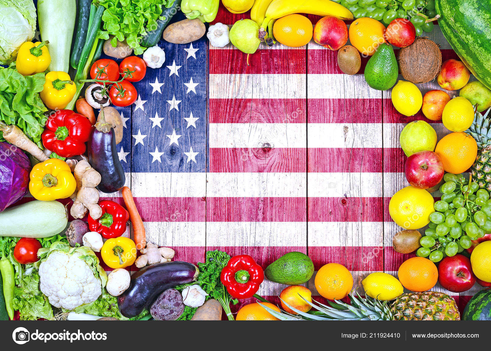 Frutas Verduras Frescas Estados Unidos América: fotografía de