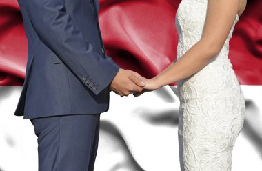 Karı koca elele - evlilik Monako kavramsal fotoğraf