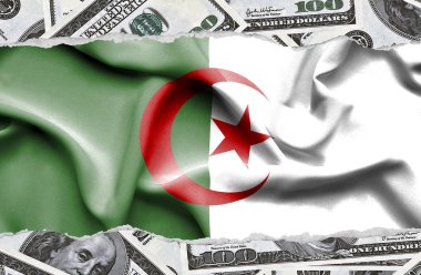 Ulusal çapta Amerikan para biriminin banknotlarıyla finansal konsept 