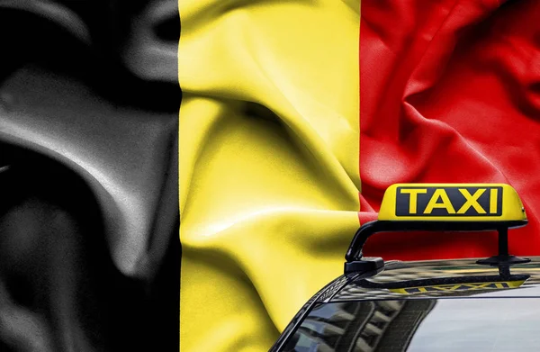 Taxi koncepcyjny obraz usługi w kraju Belgii — Zdjęcie stockowe
