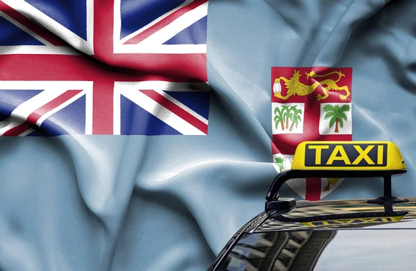 Konceptuální obraz taxi služby v zemi Fidži — Stock fotografie