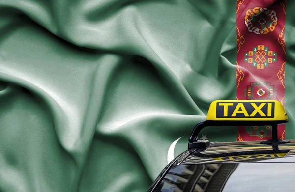 Conceptueel imago van de taxidienst in Turkmenistan — Stockfoto