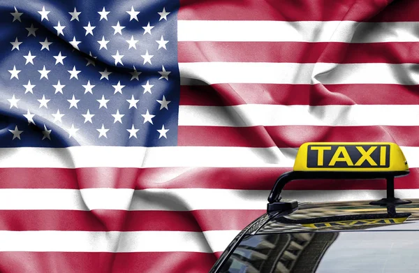 Taxi service conceptual image in country of United States of Ame