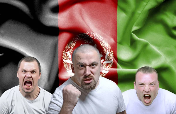 Conceptual image of angry men from Afghanistan — Stock Photo, Image