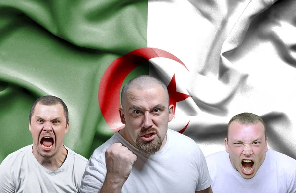 Conceptual image of angry men from Algeria — Stock Photo, Image