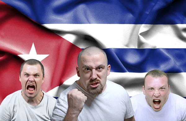 Immagine concettuale di uomini arrabbiati da Cuba — Foto Stock
