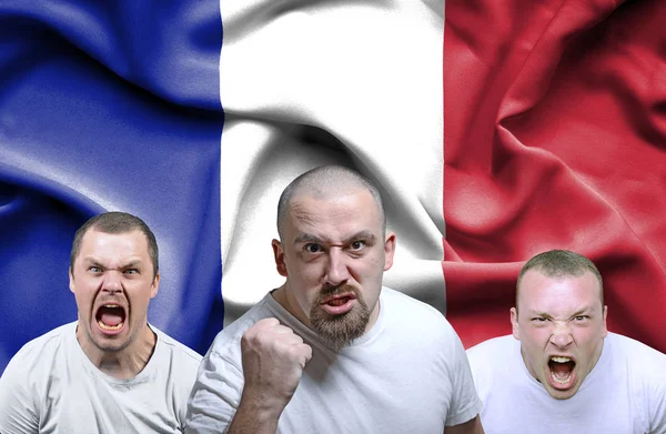 Immagine concettuale di uomini arrabbiati dalla Francia — Foto Stock