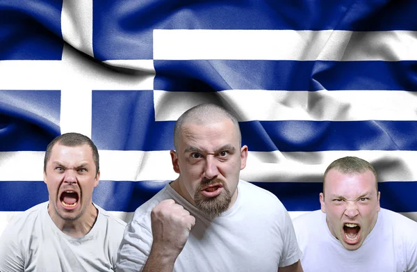 Koncepcyjny wizerunek wściekłych mężczyzn z Grecji — Zdjęcie stockowe