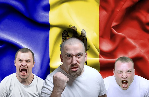 Conceptual image of angry men from Moldavia — Stock Photo, Image