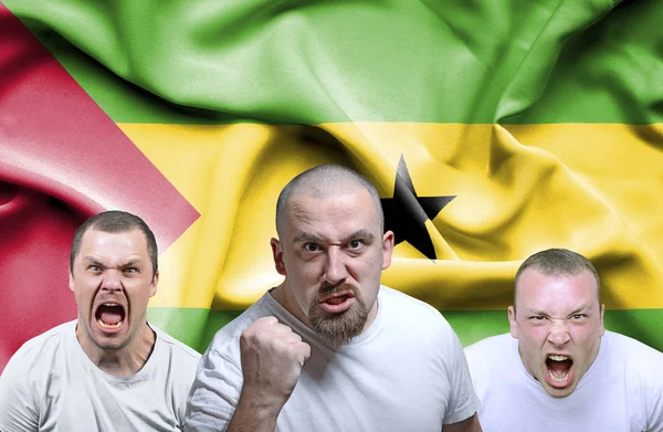 Immagine concettuale di uomini arrabbiati di Sao Tome e Principe — Foto Stock