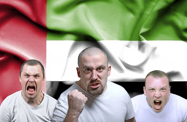Conceptual image of angry men from United Arab Emirates — Stock Photo, Image