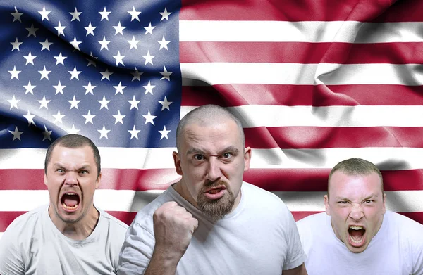 アメリカからの怒りの男性の概念的なイメージ — ストック写真