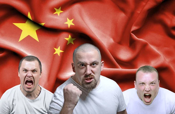 Imagen conceptual de hombres enojados de China Fotos de stock
