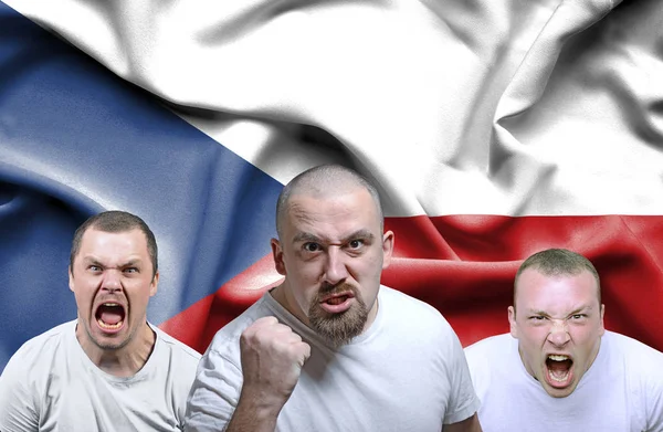 Imagen conceptual de hombres enojados de la República Checa Imagen de stock