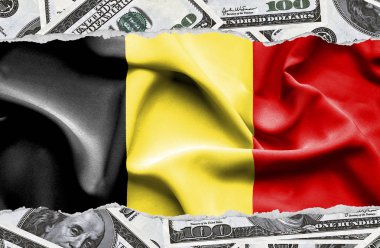 Ulusal çapta Amerikan para biriminin banknotlarıyla finansal konsept 