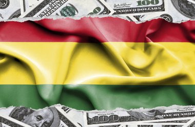 Ulusal çapta Amerikan para biriminin banknotlarıyla finansal konsept 