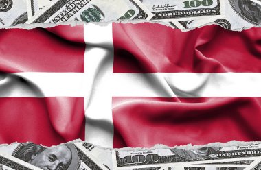 Ulusal çapta Amerikan para biriminin banknotlarıyla finansal konsept 