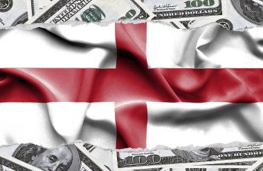 Ulusal çapta Amerikan para biriminin banknotlarıyla finansal konsept 