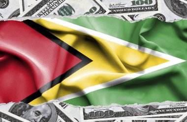 Ulusal çapta Amerikan para biriminin banknotlarıyla finansal konsept 