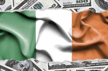 Ulusal çapta Amerikan para biriminin banknotlarıyla finansal konsept 