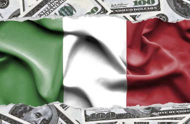 Ulusal çapta Amerikan para biriminin banknotlarıyla finansal konsept 