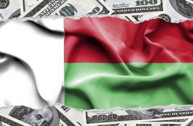 Ulusal çapta Amerikan para biriminin banknotlarıyla finansal konsept 