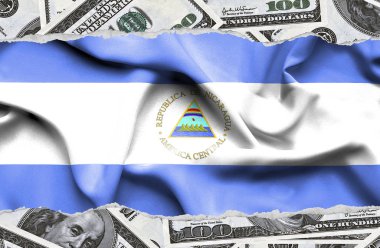 Ulusal çapta Amerikan para biriminin banknotlarıyla finansal konsept 