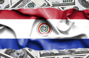 Ulusal çapta Amerikan para biriminin banknotlarıyla finansal konsept 