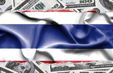 Ulusal çapta Amerikan para biriminin banknotlarıyla finansal konsept 