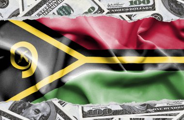 Ulusal çapta Amerikan para biriminin banknotlarıyla finansal konsept 