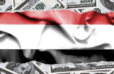 Ulusal çapta Amerikan para biriminin banknotlarıyla finansal konsept 