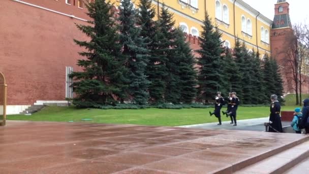 Moscou Russie Novembre 2017 Changement Garde Dans Jardin Alexandre Près — Video