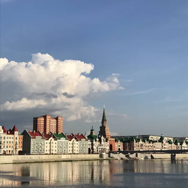 Yoshkar Ola city. Mari El, Russia. Bruges Embankment in the city of Yoshkar-Ola. Square photo — Stock Image Yoshkar Ola City Mari Russia Bruges Embankment City Yoshkar Ola Royalty Free Stock Images