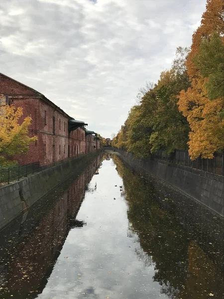 Obvodny canal in Kronstadt, St. Petersburg, Russia