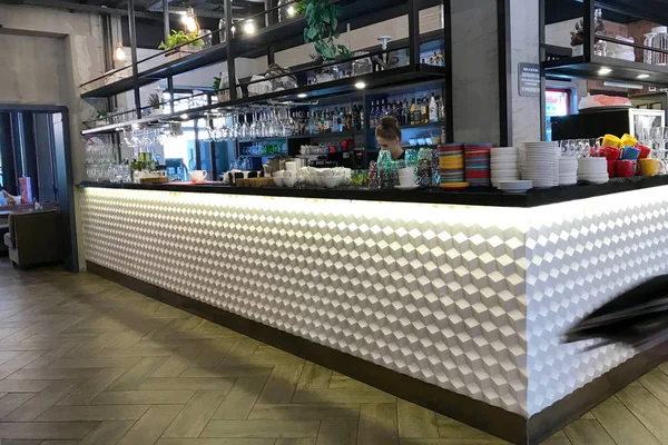 Interior of the restaurant with bar counter — Stock Photo, Image