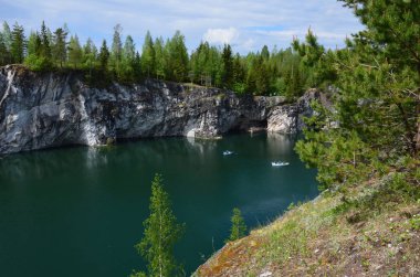 Ruskeala Mermer kariyer Peyzaj, Karelia Cumhuriyeti, Rus