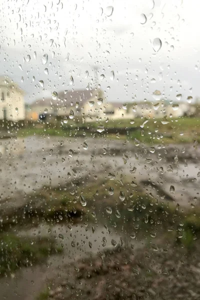 Close-up of raindrops on the window
