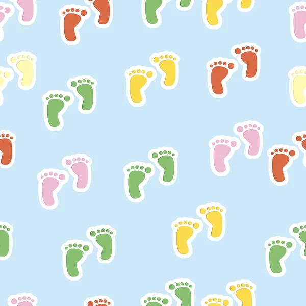 Seamless Vector Pattern Colorful Footprints Cards Invitations Wedding Baby Shower — Stockvector