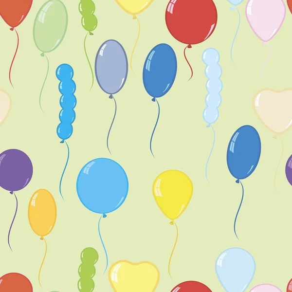 Vector Seamless Pattern Colorful Balloons — Stock Vector