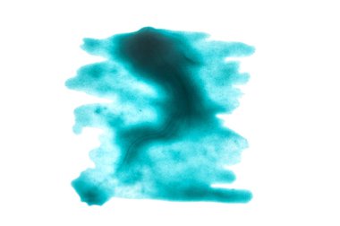 mavi mürekkep arka plan beyaz kağıt üzerinde fırça tarafından boyalı