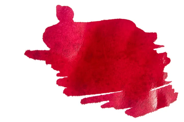 Kırmızı Mürekkep Arka Plan Beyaz Kağıt Üzerinde Fırça Tarafından Boyalı — Stok fotoğraf